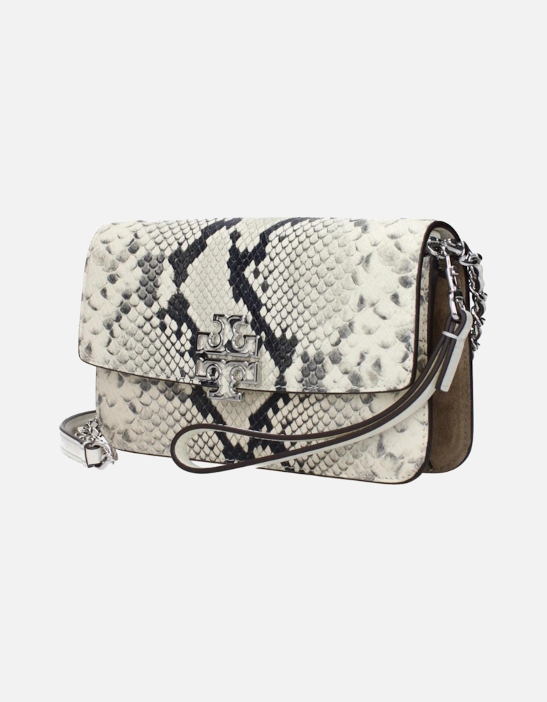 Leather Clutch with Removable Handle and Shoulder Strap Women - White