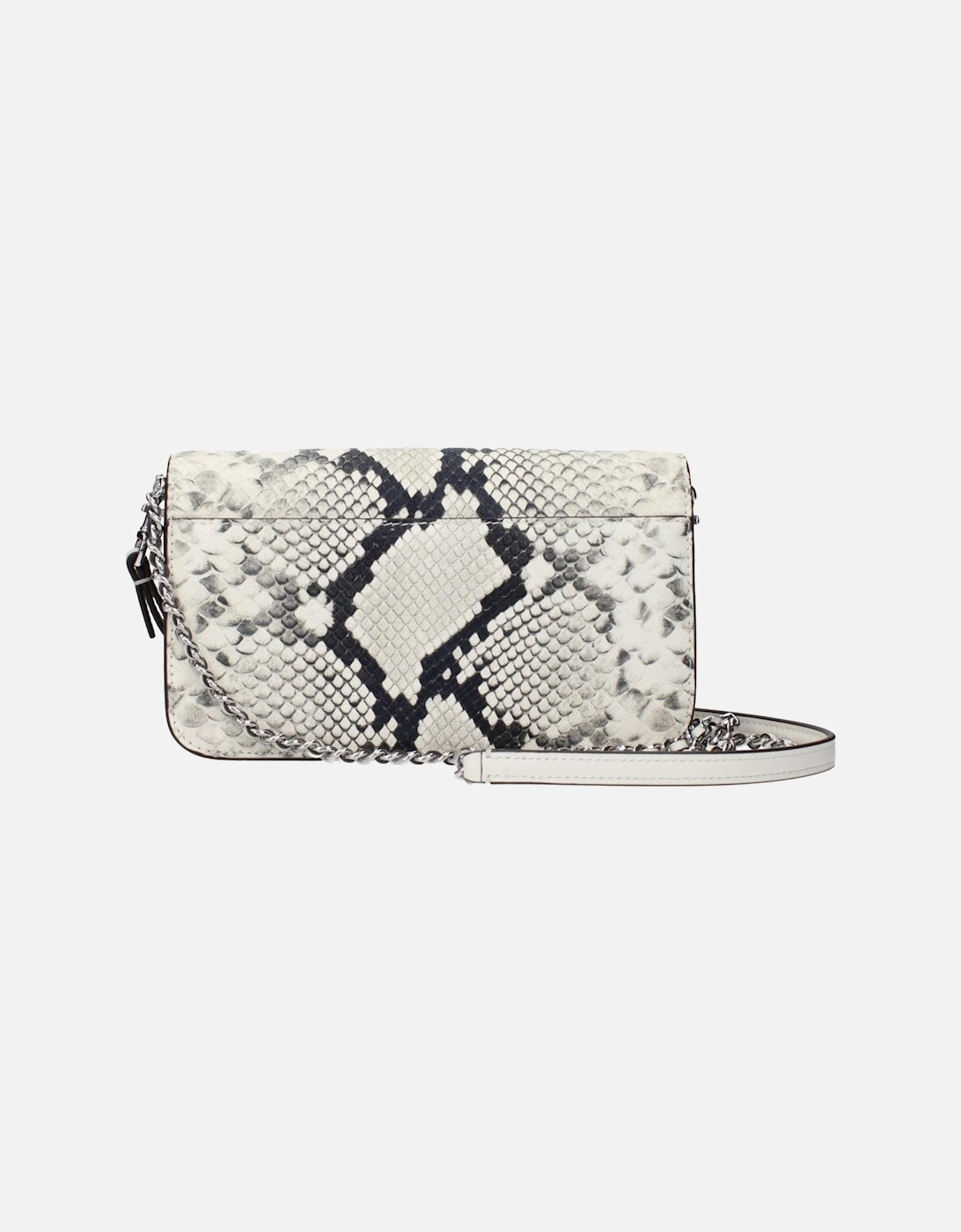 Leather Clutch with Removable Handle and Shoulder Strap Women - White