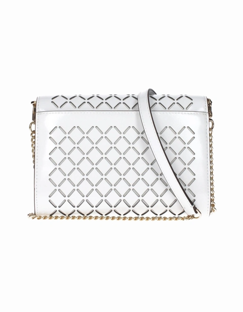 Leather Clutch with Removable Shoulder Strap Women - White Clutch Bags