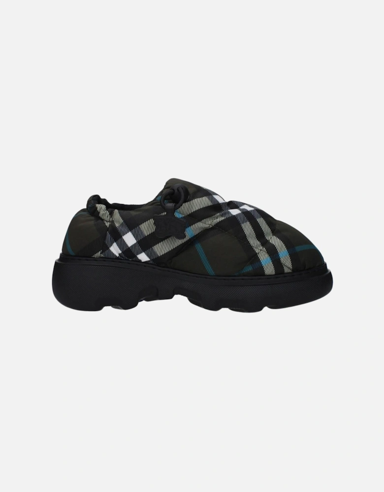 Check Print Slip-On Casual Shoes with Drawstring Closure Women - Green