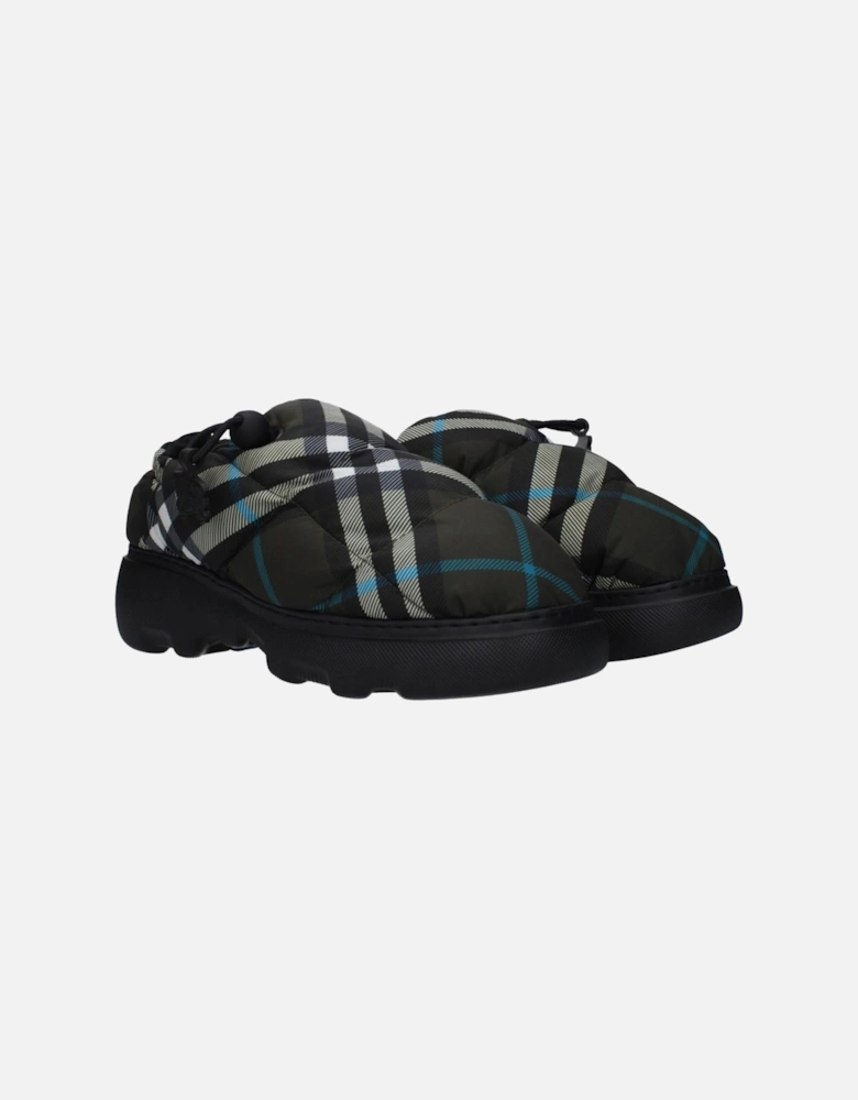 Check Print Slip-On Casual Shoes with Drawstring Closure Women - Green