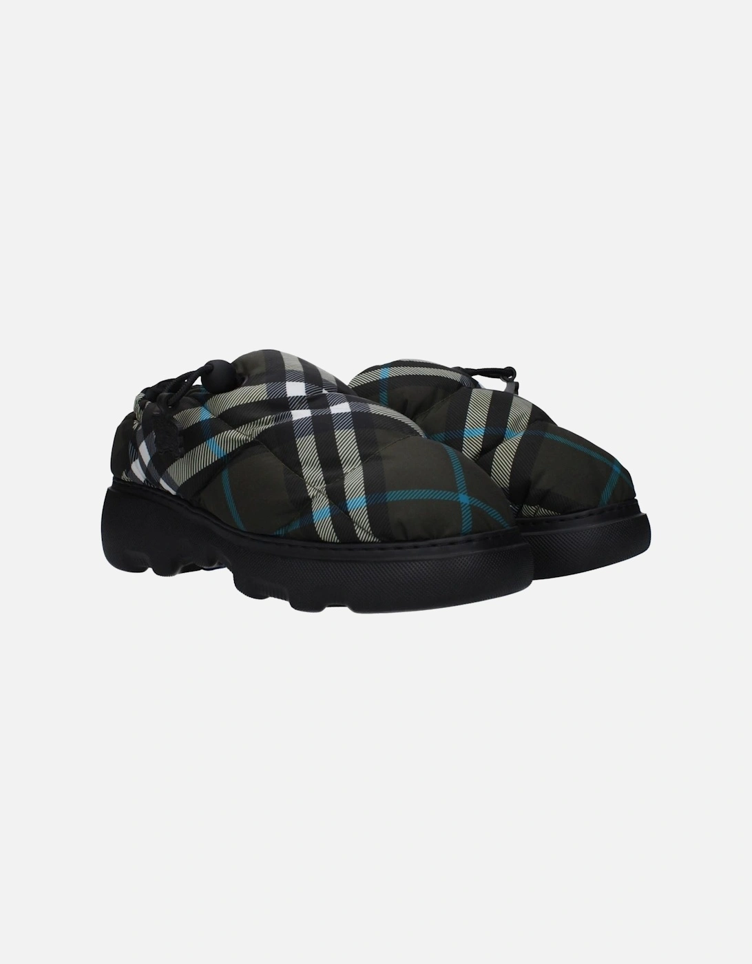 Check Print Slip-On Casual Shoes with Drawstring Closure Women - Green