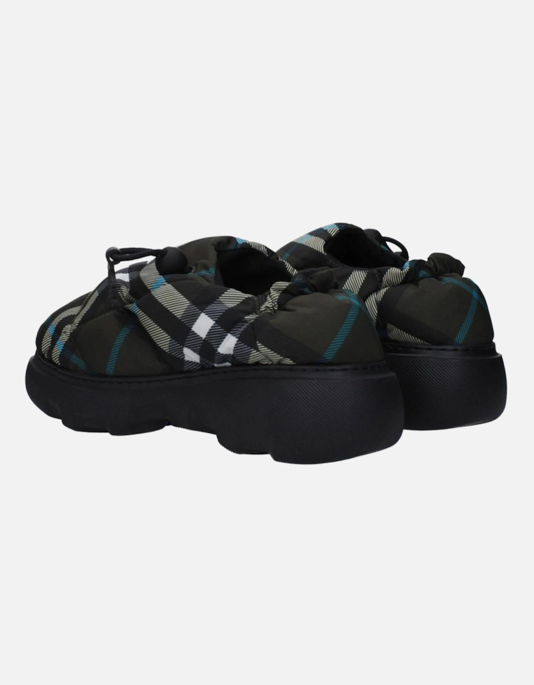 Check Print Slip-On Casual Shoes with Drawstring Closure Women - Green