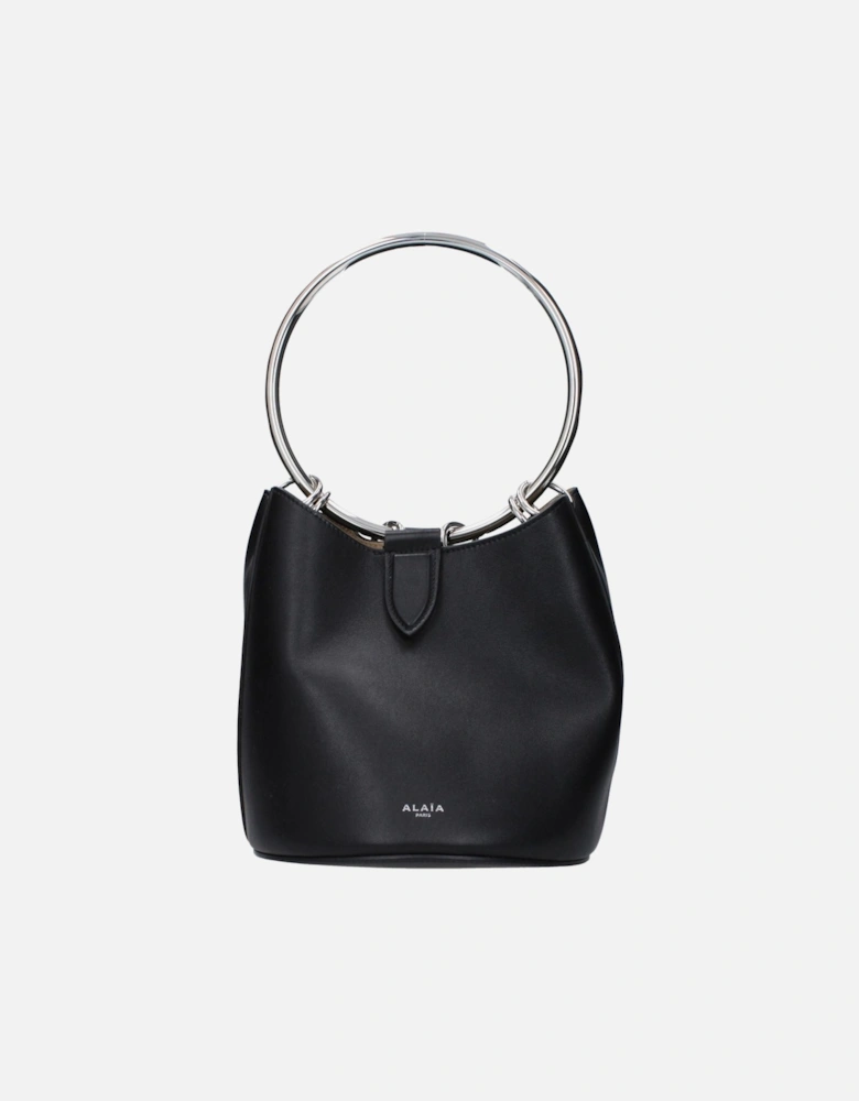 Medium Leather Handbag with Removable Inner Clutch Women - Black
