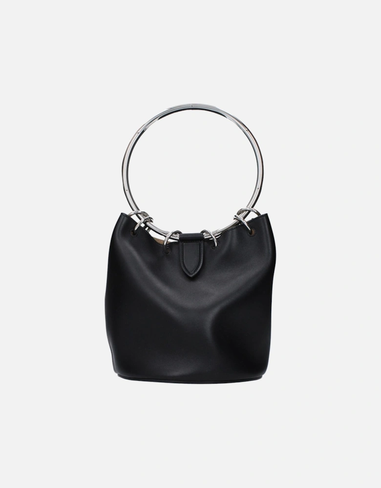 Medium Leather Handbag with Removable Inner Clutch Women - Black