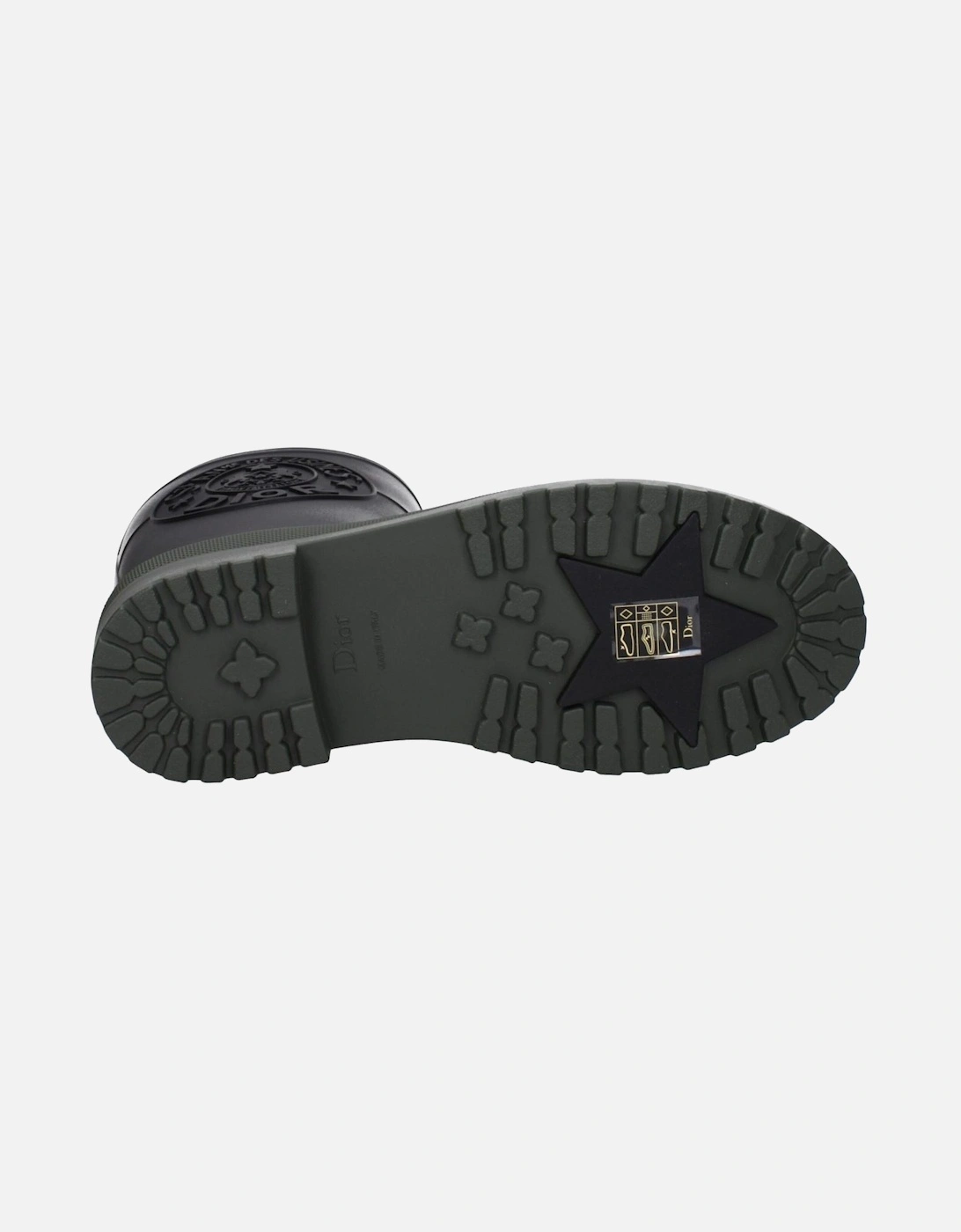 Rubber Round Toe Low Heel Boots Women - Black