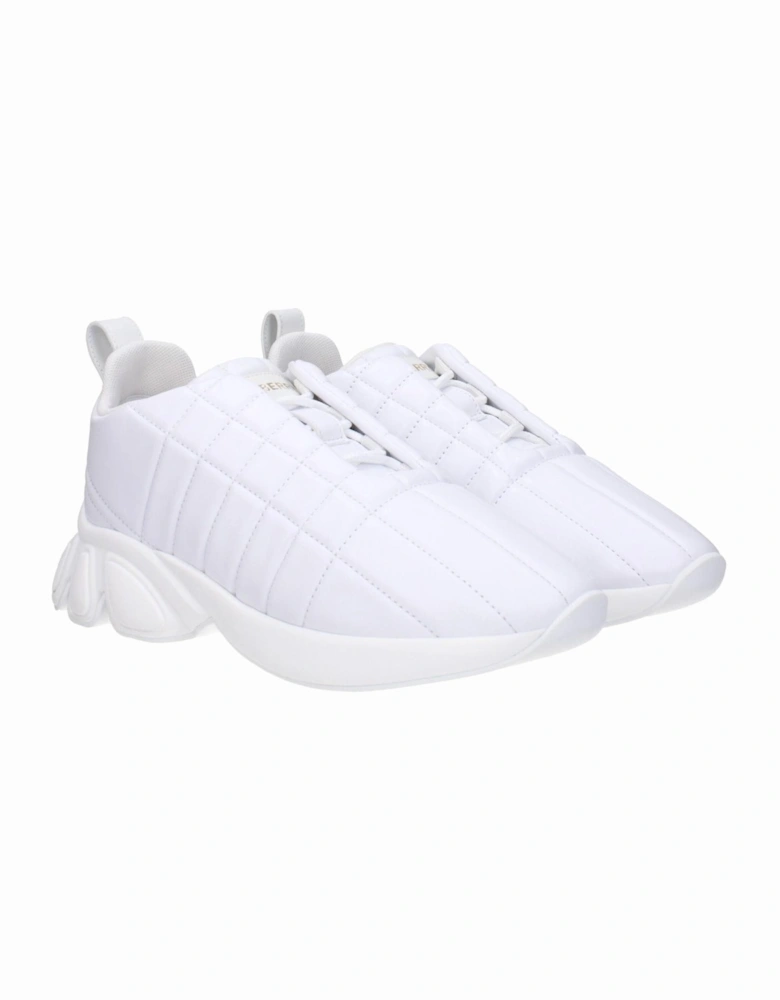 Leather Sneakers with Front and Back Logo Women - White