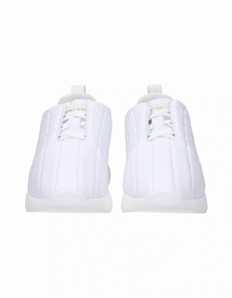 Leather Sneakers with Front and Back Logo Women - White