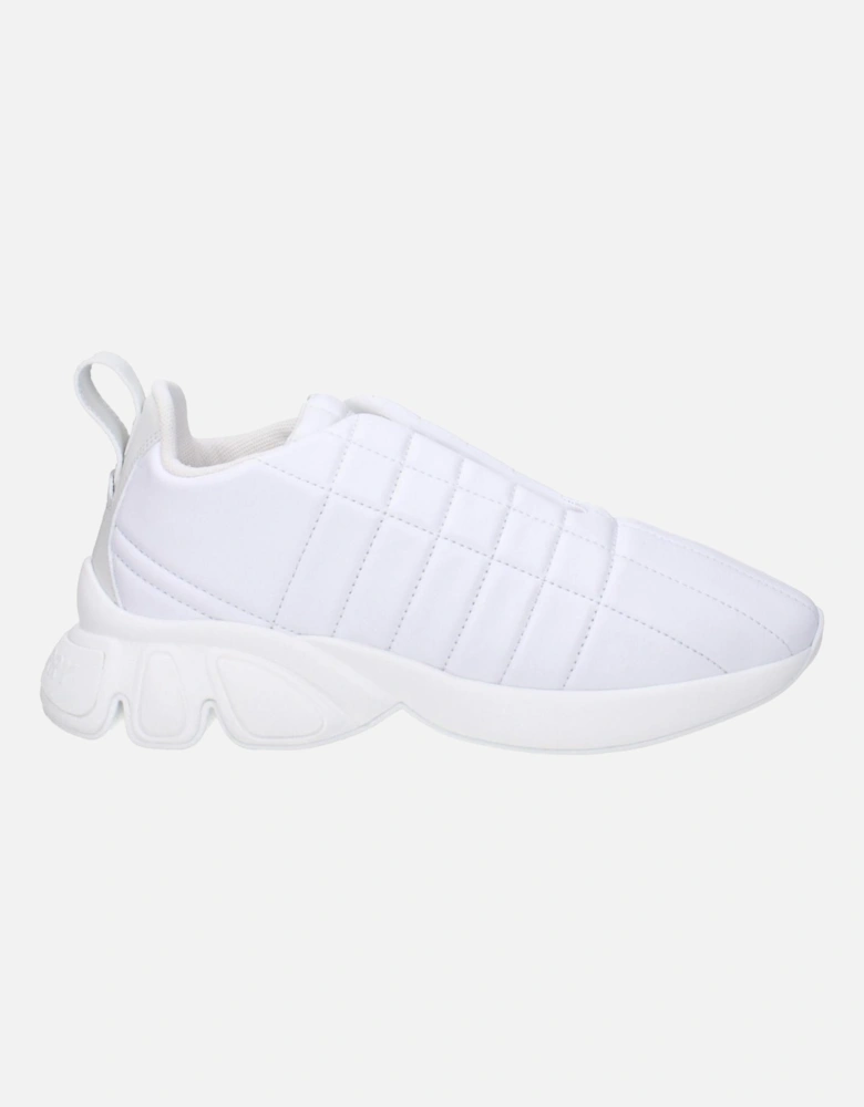 Leather Sneakers with Front and Back Logo Women - White