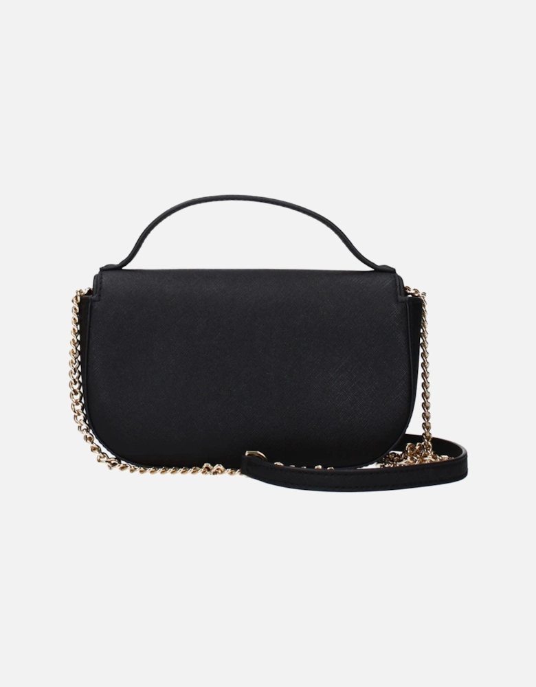 Leather Handbag with Removable Shoulder Strap Women - Black