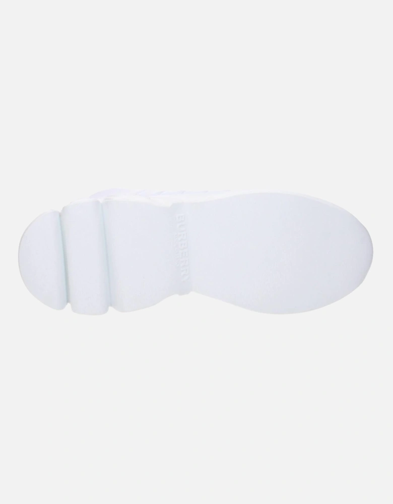 Leather Sneakers with Front and Back Logo Women - White