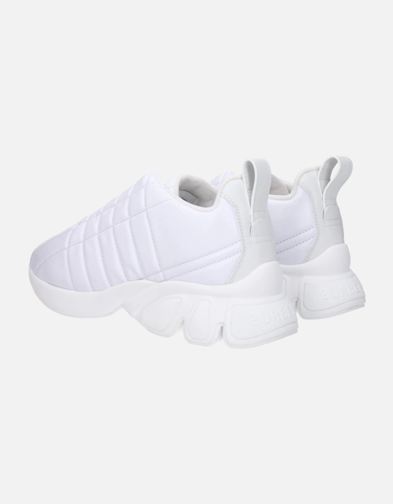 Leather Sneakers with Front and Back Logo Women - White