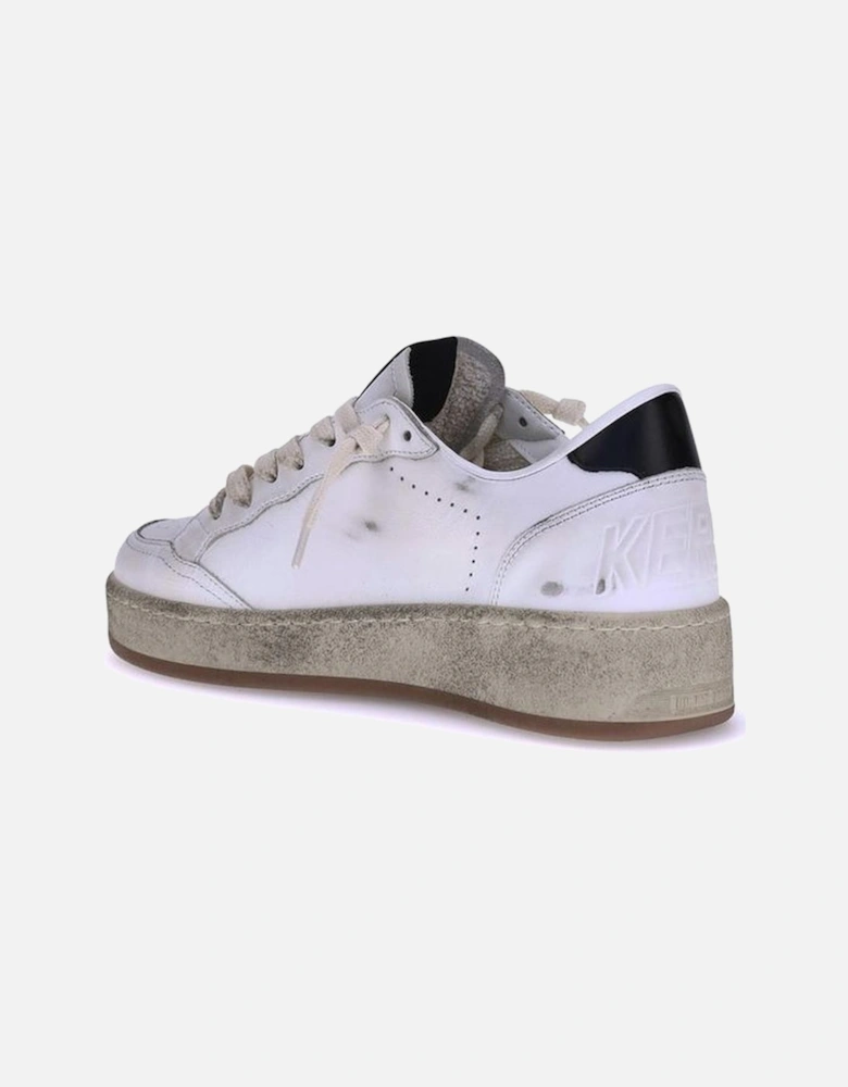 Ball Star 2 Leather Sneakers with Suede Inserts Women - White