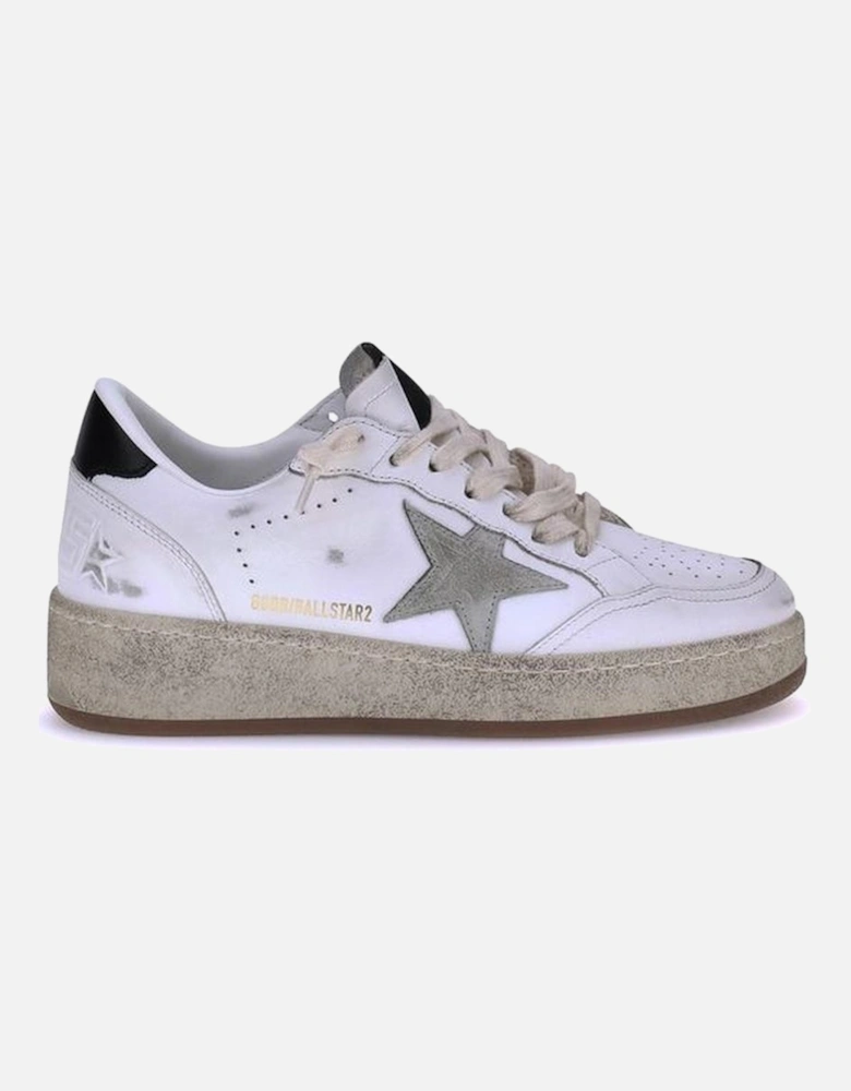 Ball Star 2 Leather Sneakers with Suede Inserts Women - White