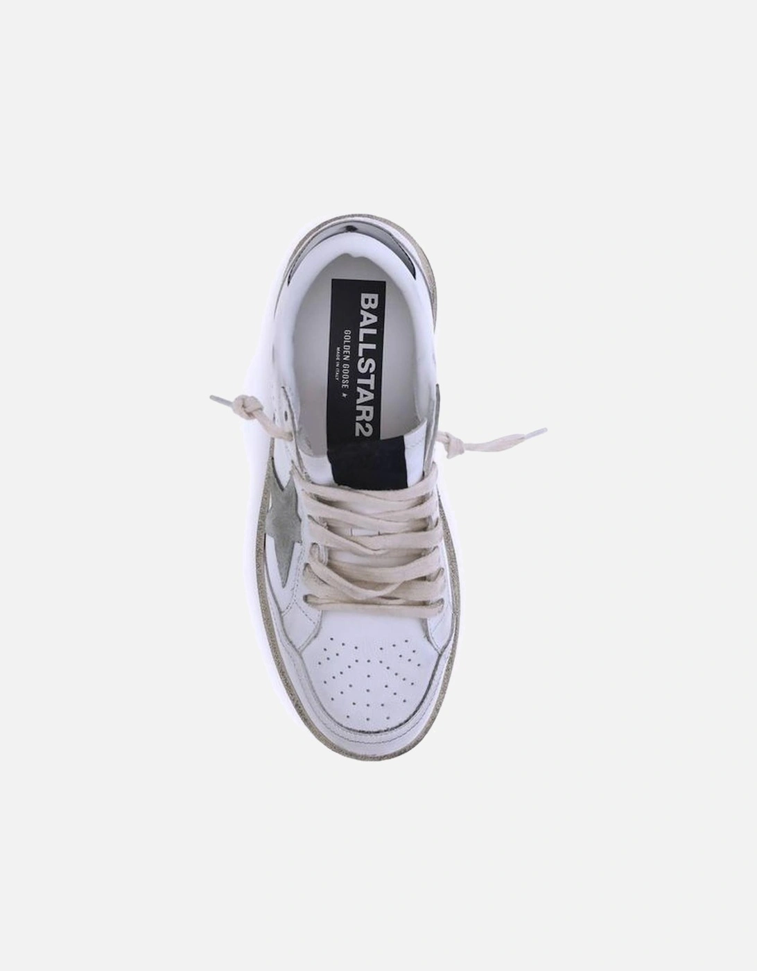 Ball Star 2 Leather Sneakers with Suede Inserts Women - White