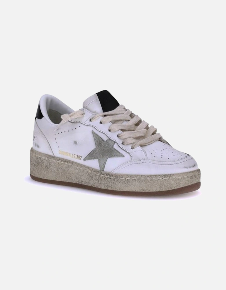 Ball Star 2 Leather Sneakers with Suede Inserts Women - White