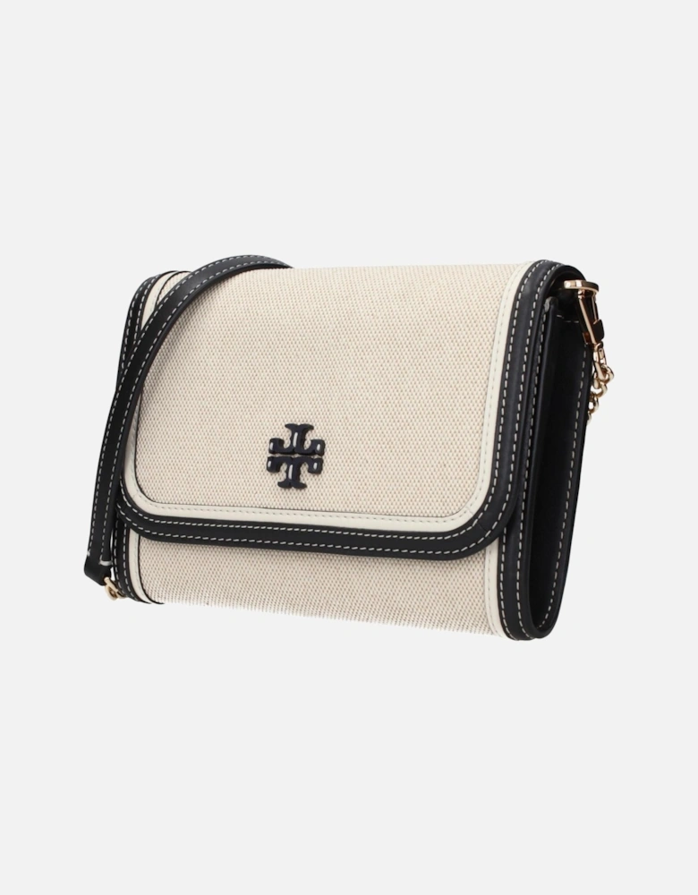 Removable Shoulder Strap Clutch with Front Logo Women - Beige Clutch