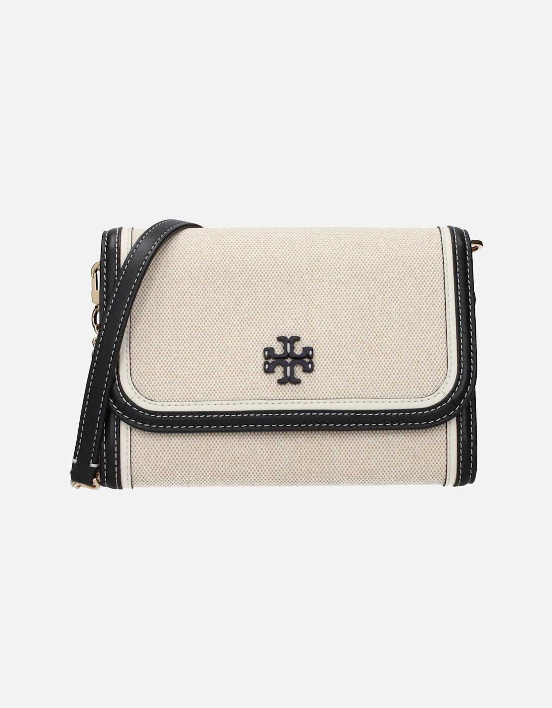 Removable Shoulder Strap Clutch with Front Logo Women - Beige Clutch, 4 of 3