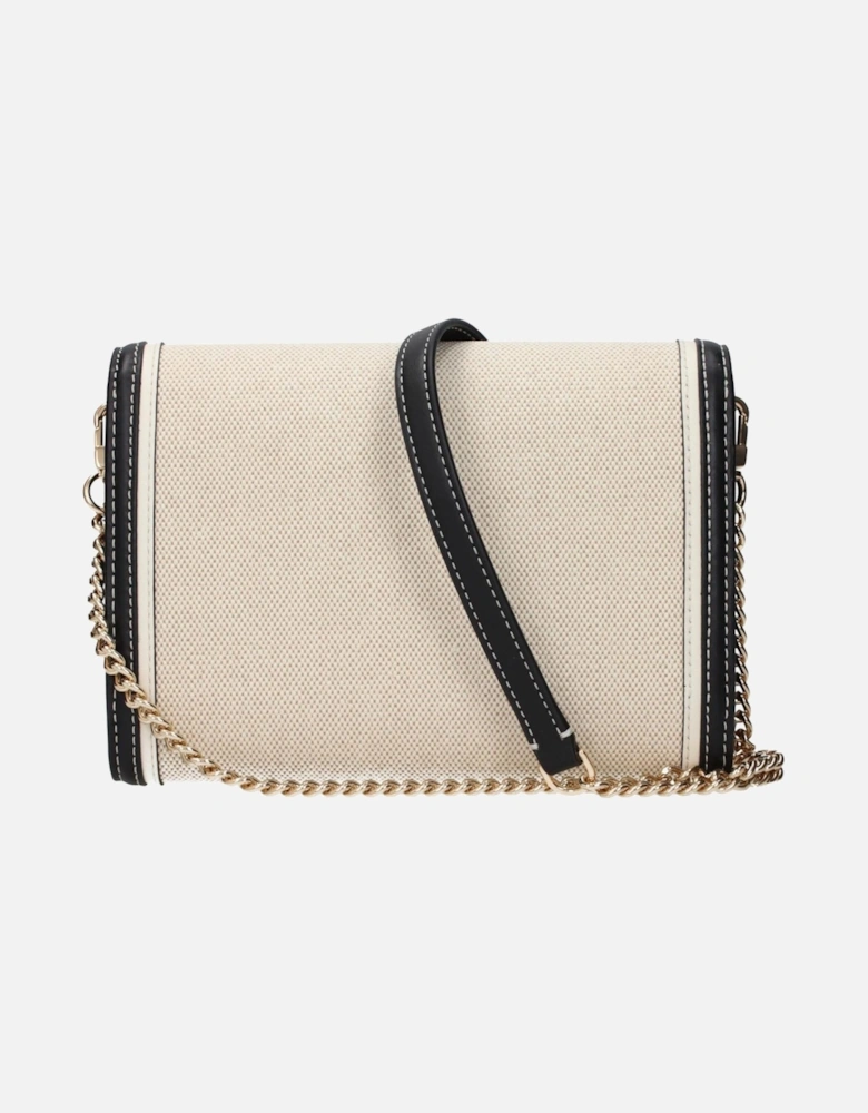 Removable Shoulder Strap Clutch with Front Logo Women - Beige Clutch