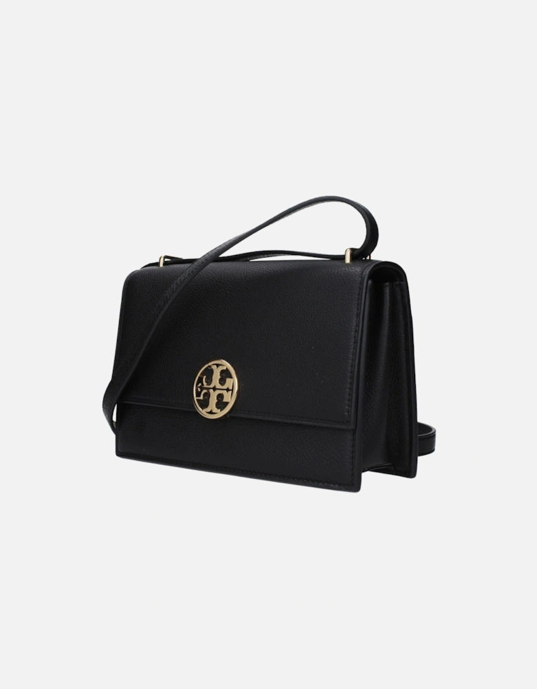 Leather Crossbody Bag with Adjustable Strap Women - Black