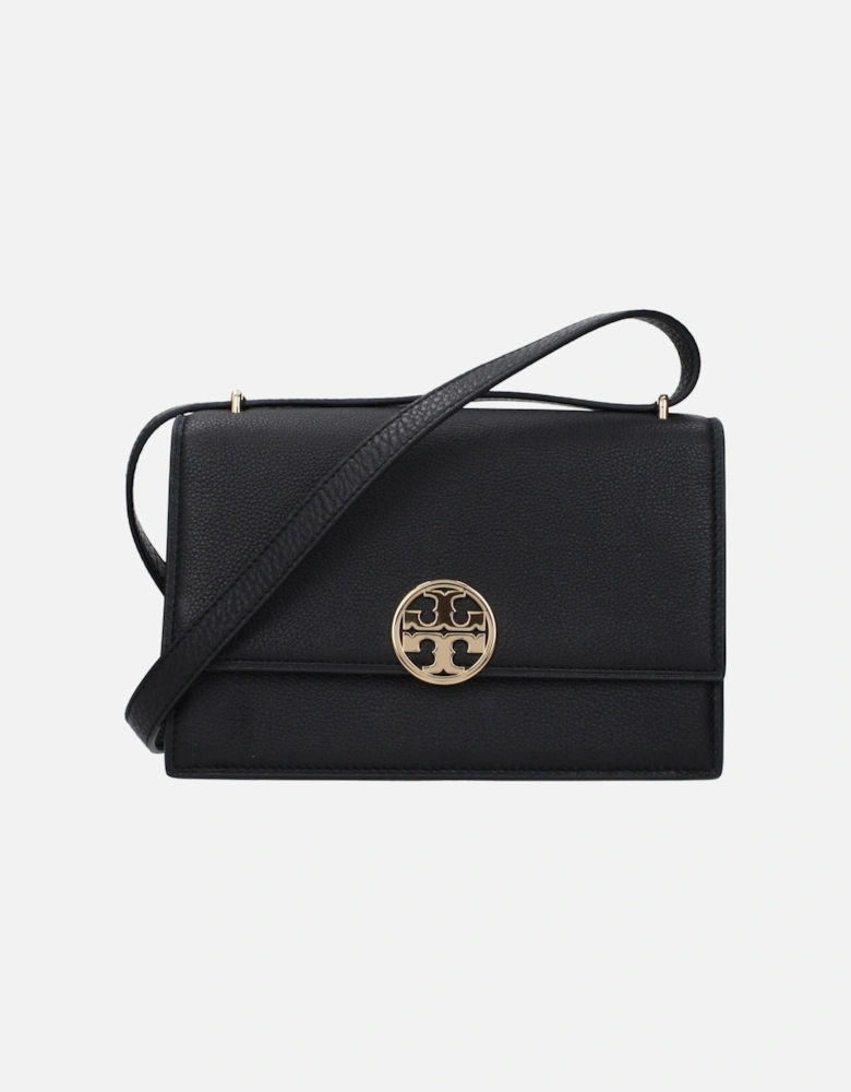 Leather Crossbody Bag with Adjustable Strap Women - Black