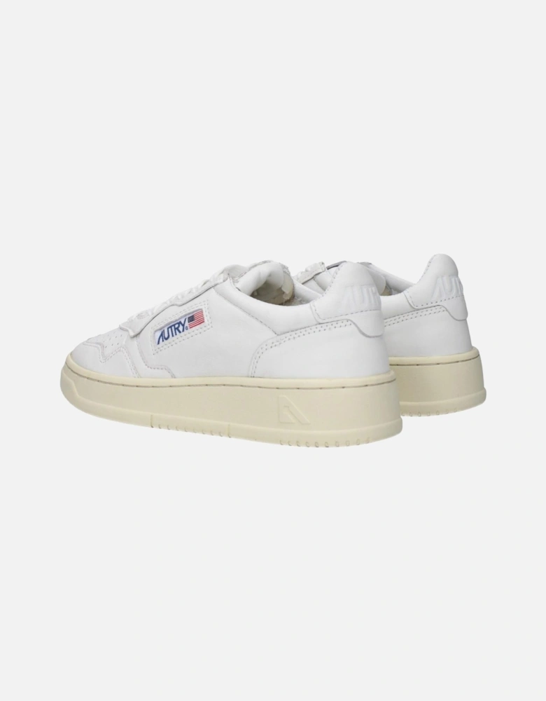 Leather Sneakers with Logo Detailing Women - White