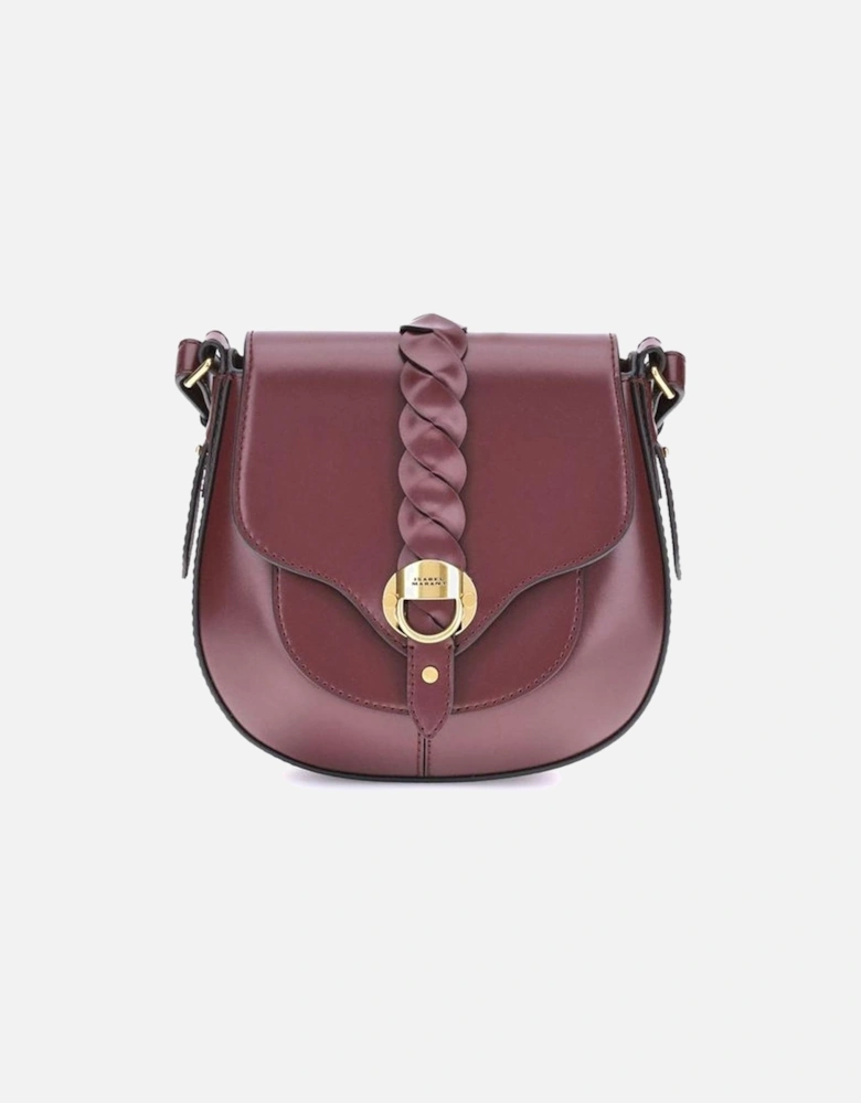 Smooth Leather Shoulder Bag with Adjustable Strap Women - Bordeaux