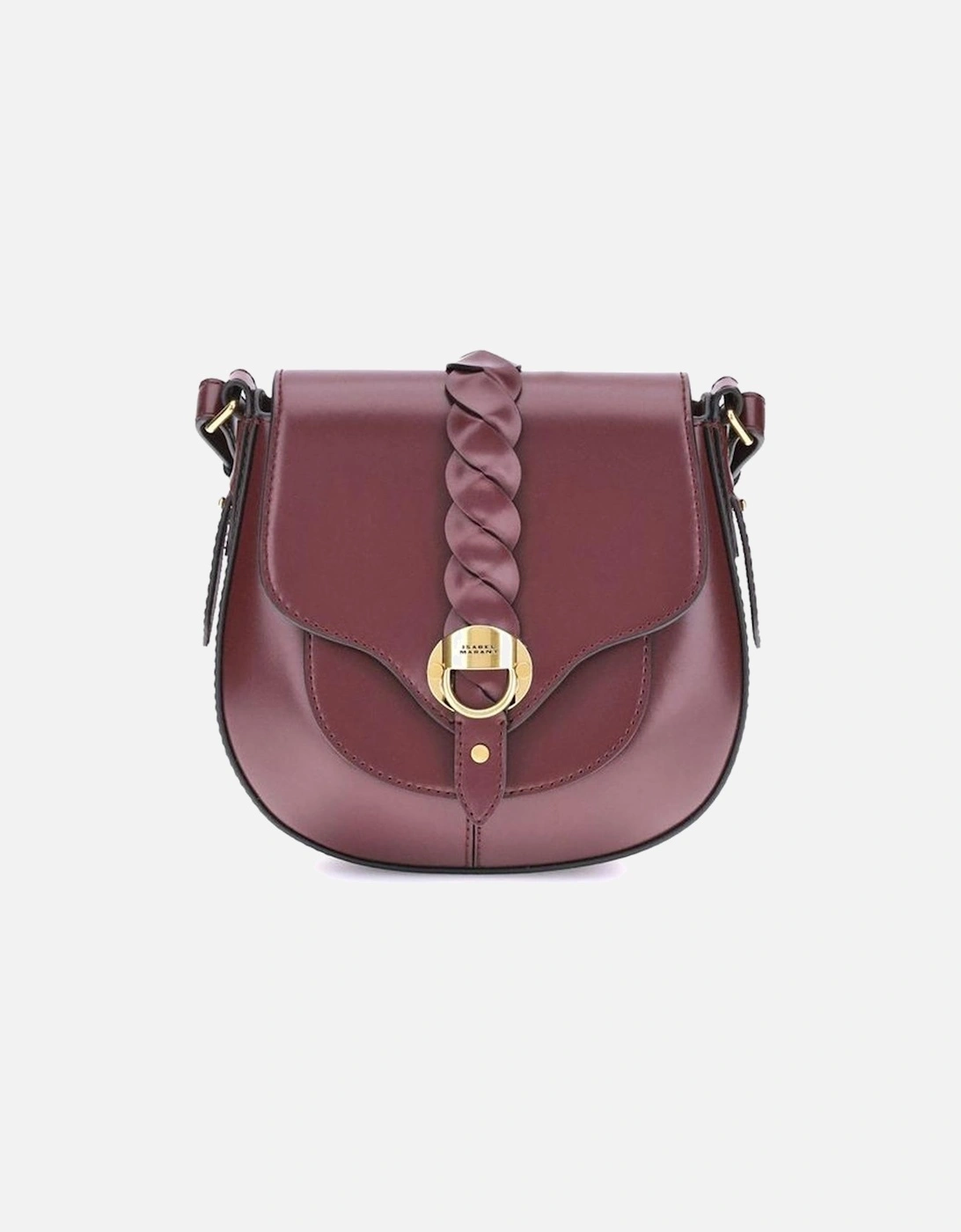 Smooth Leather Shoulder Bag with Adjustable Strap Women - Bordeaux, 5 of 4
