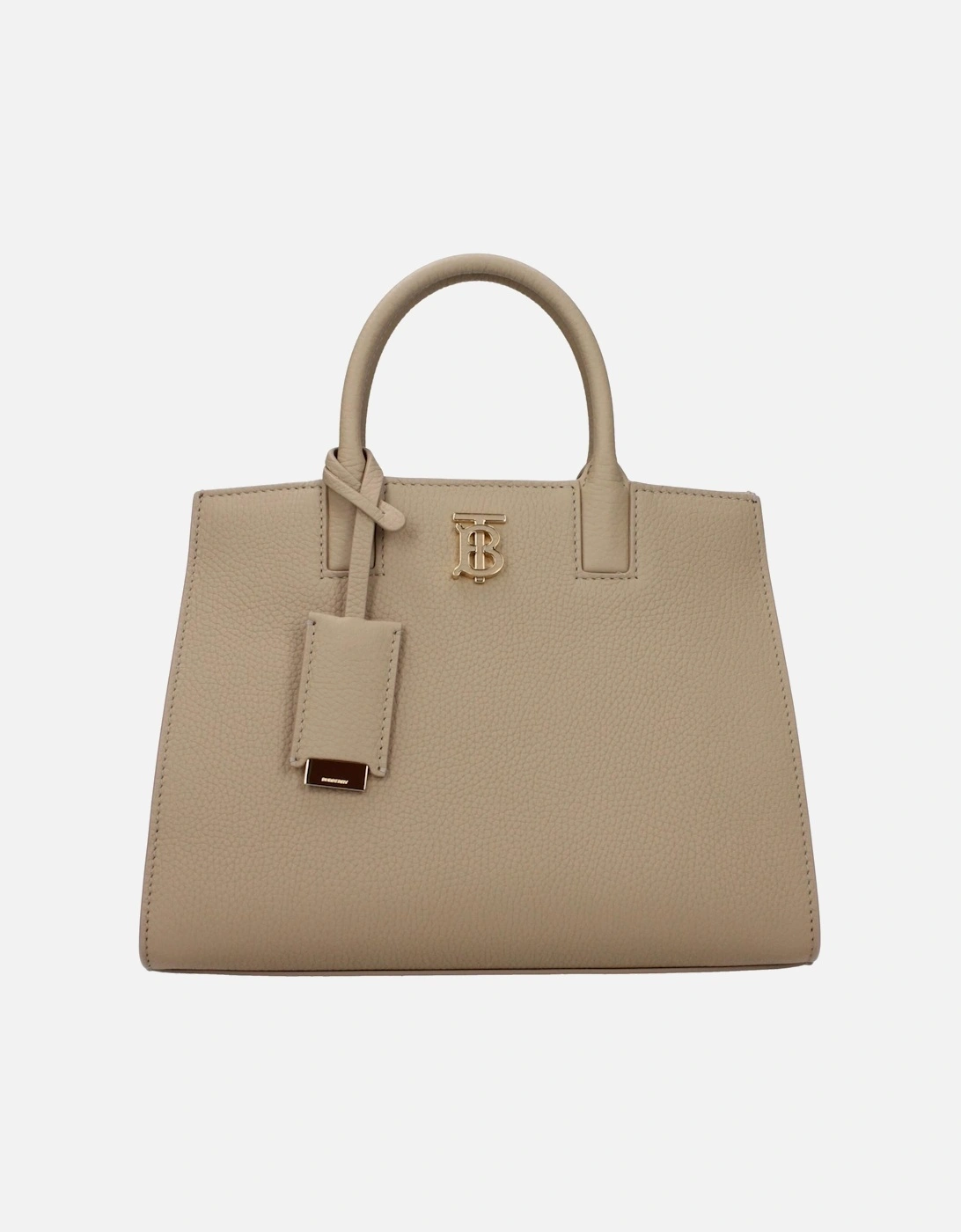 Mini Leather Handbag with Adjustable Strap Women - Beige, 4 of 3