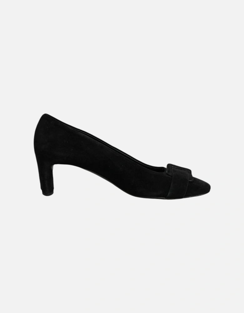Leather High Heel Pumps with Buckle Detailing Women - Black