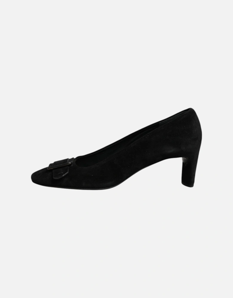 Leather High Heel Pumps with Buckle Detailing Women - Black