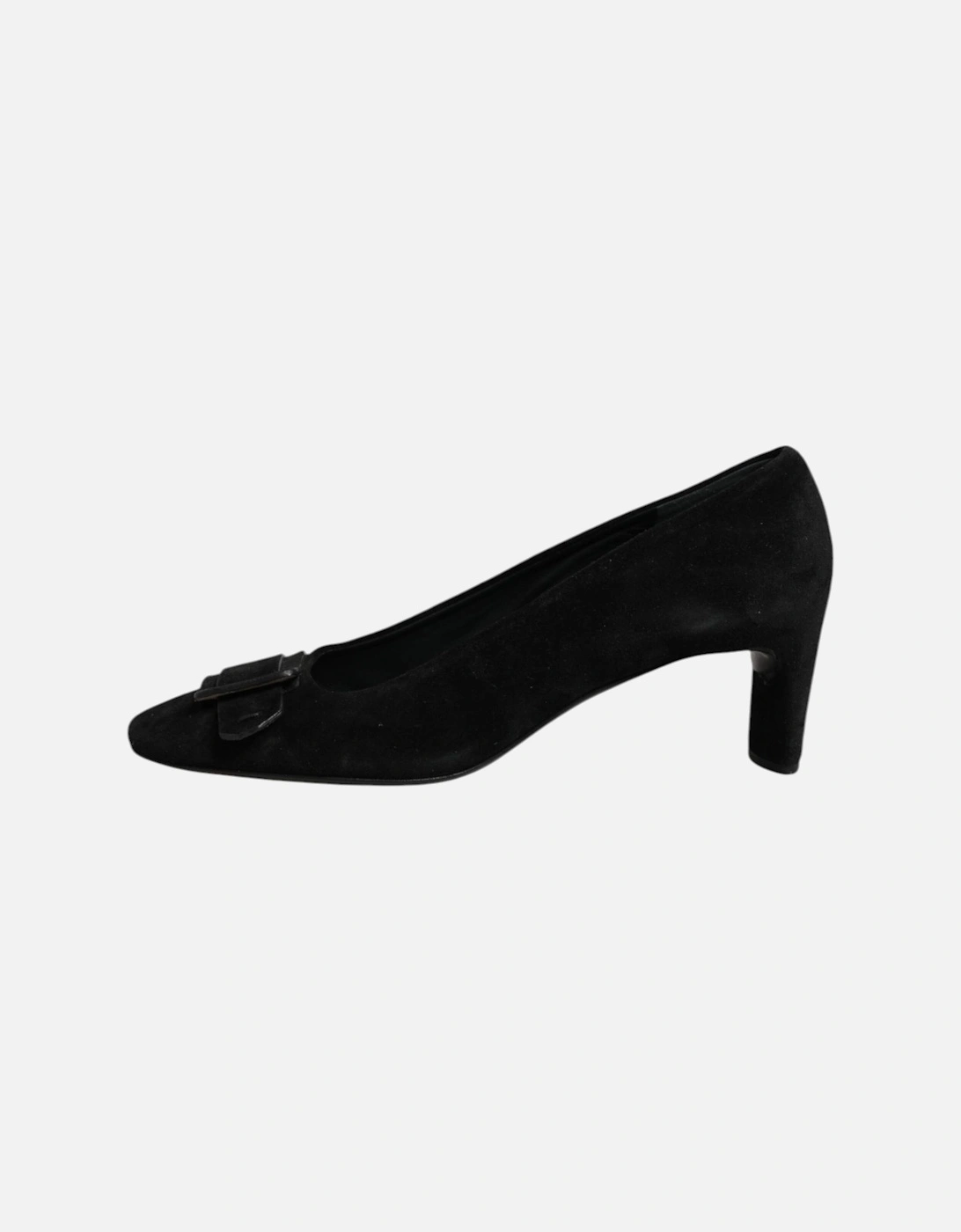 Leather High Heel Pumps with Buckle Detailing Women - Black