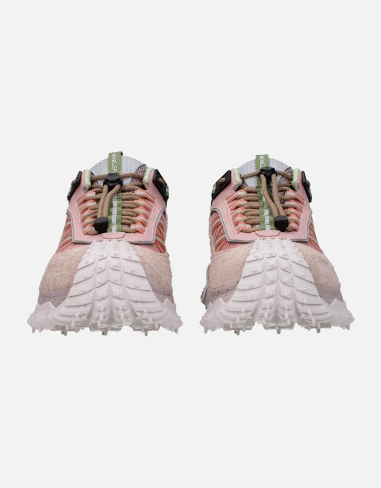 Suede Lace-Up Sneakers with Mid Heels Women - Pink