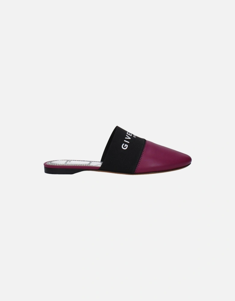 Leather Logo-Embellished Slippers and Clogs Women - Purple Sandals