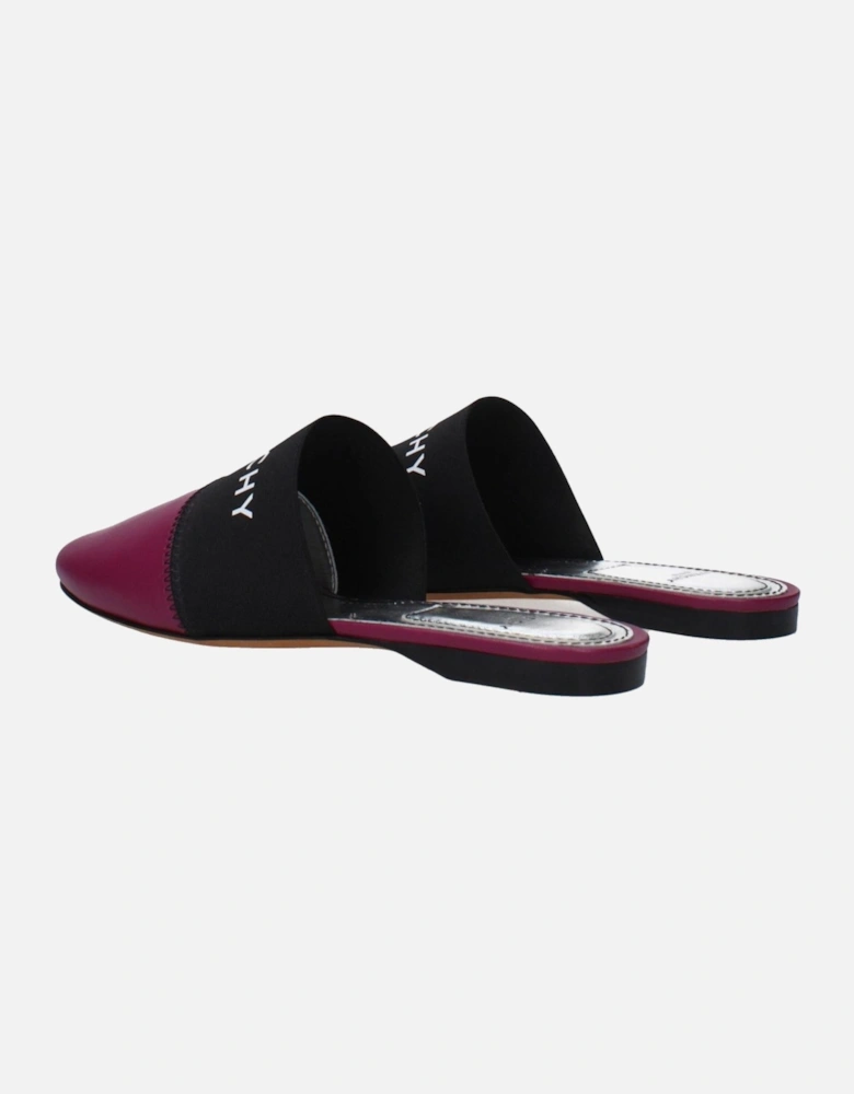 Leather Logo-Embellished Slippers and Clogs Women - Purple Sandals