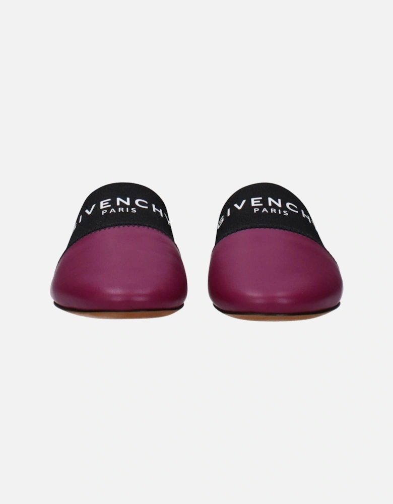 Leather Logo-Embellished Slippers and Clogs Women - Purple Sandals