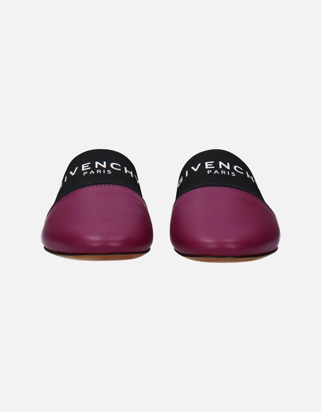 Leather Logo-Embellished Slippers and Clogs Women - Purple Sandals