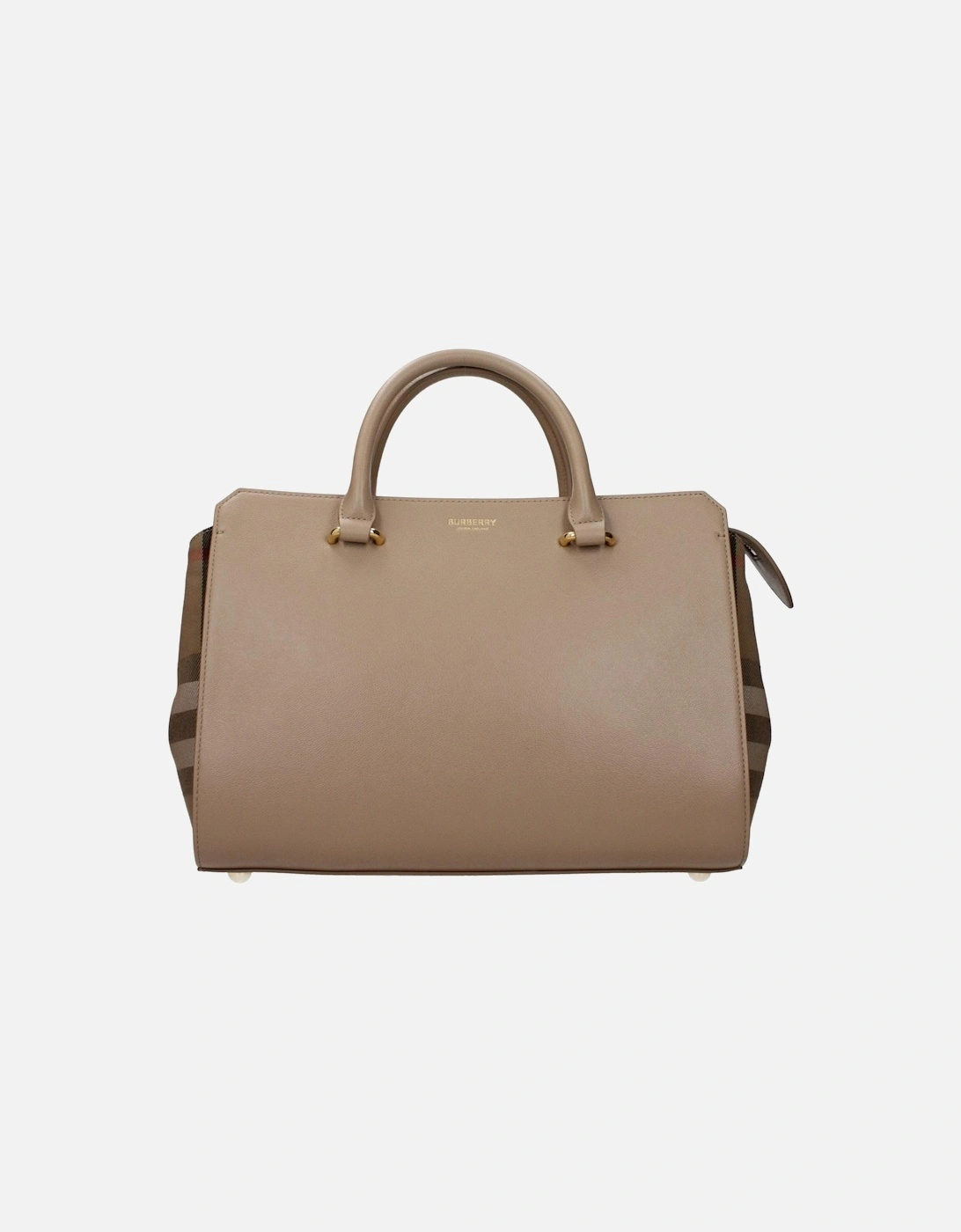 Leather Handbag with Adjustable Strap and Zip Closure Women - Beige, 4 of 3