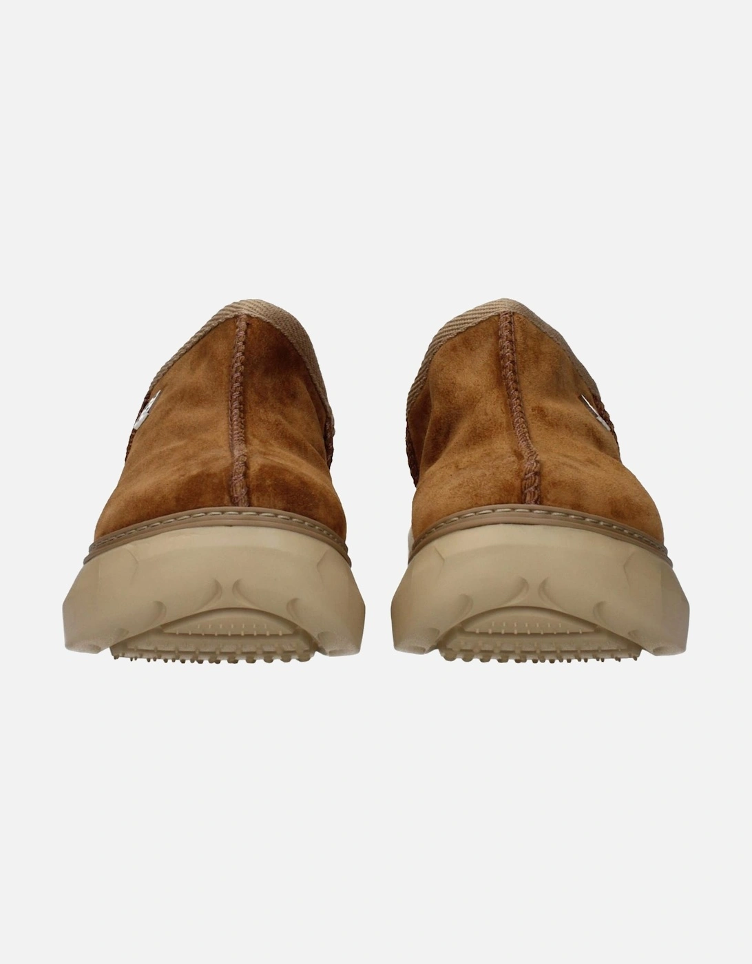 Suede Slippers with Side and Back Logo Women - Brown Sandals