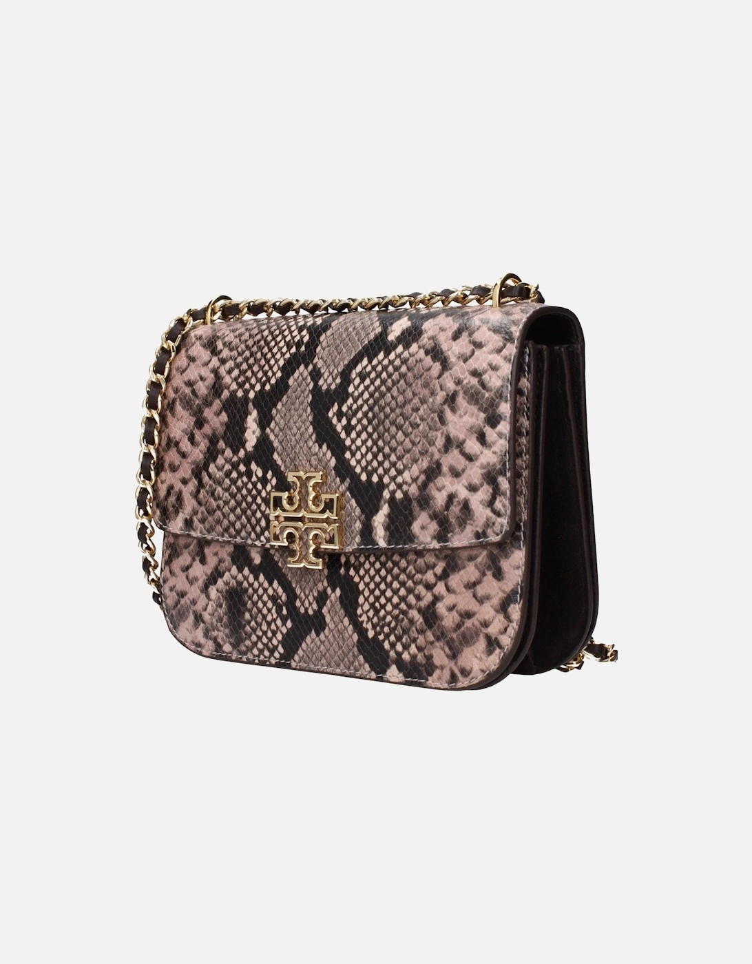 Vintage Effect Leather Shoulder Bag with Front Logo Women - Pink
