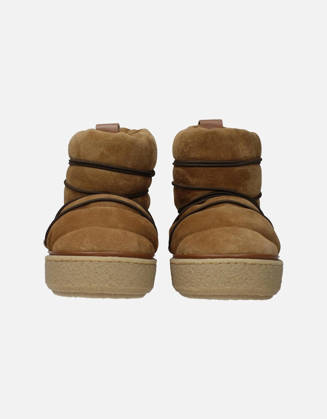 Suede Ankle Boots with Drawstring Closure Women - Brown