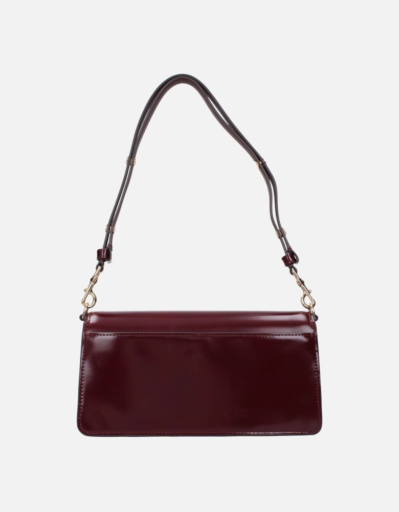 Patent Leather Shoulder Bag with Adjustable Handle Women - Red