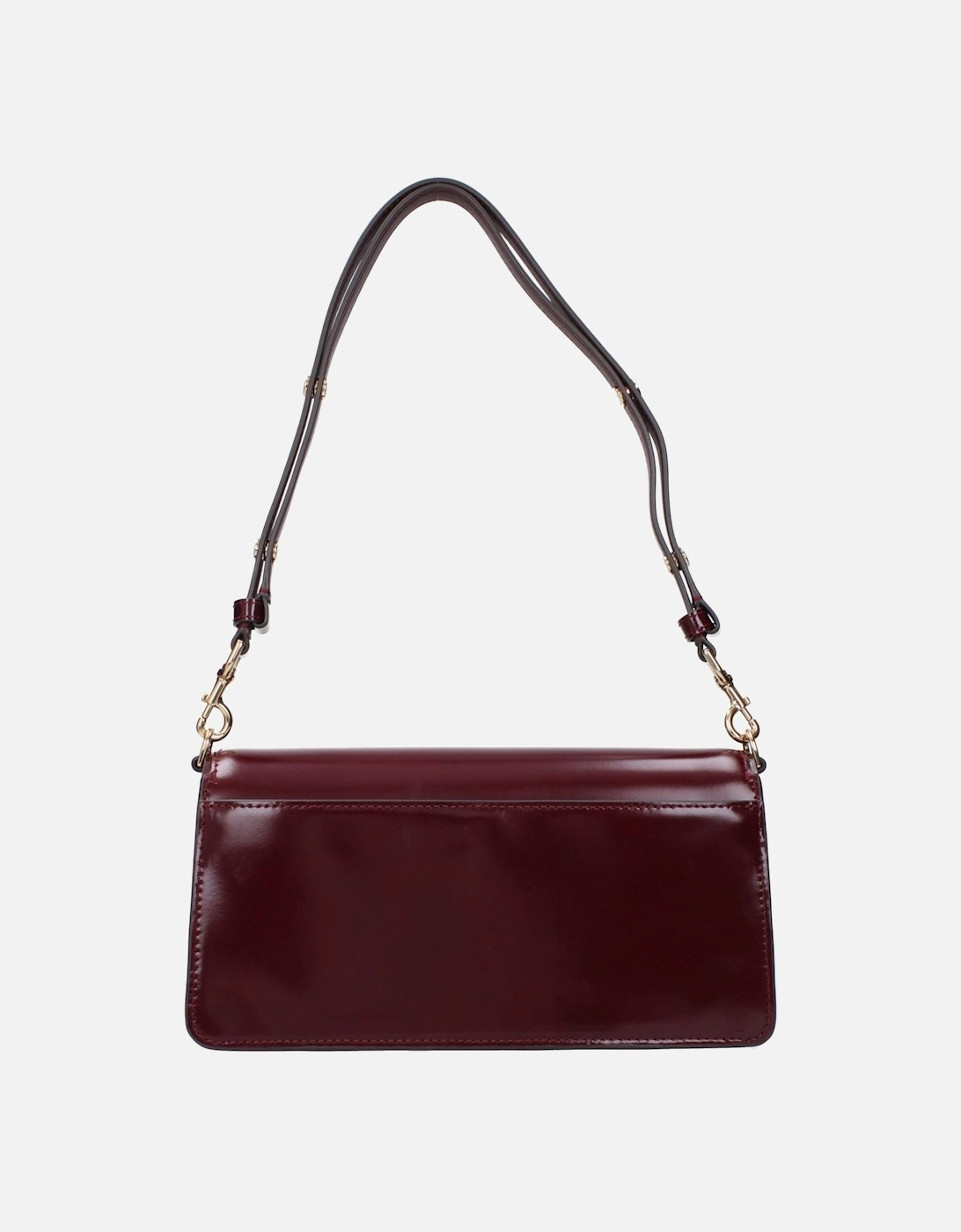 Patent Leather Shoulder Bag with Adjustable Handle Women - Red