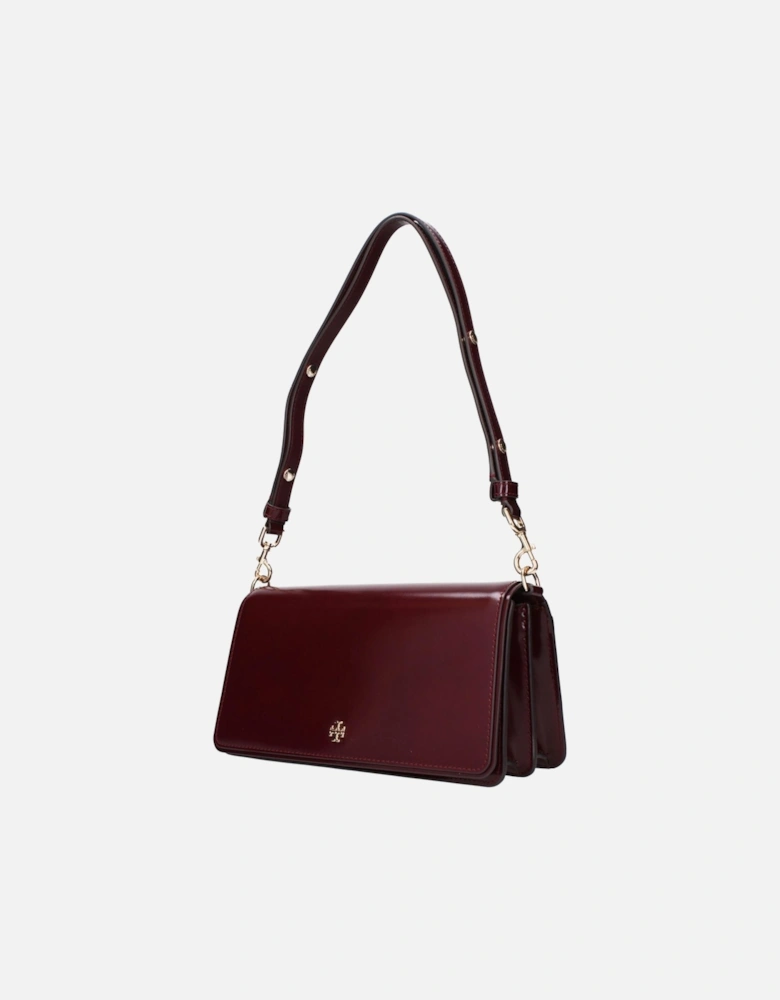 Patent Leather Shoulder Bag with Adjustable Handle Women - Red