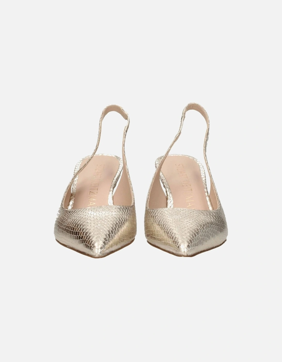 Pointy Toe Mid Heel Suede Sandals Women - Gold