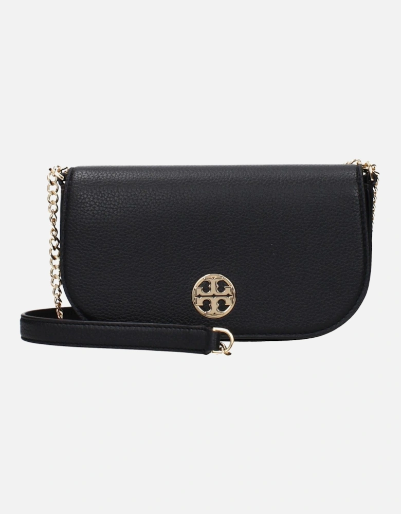 Front Logo Leather Crossbody Bag Women - Black