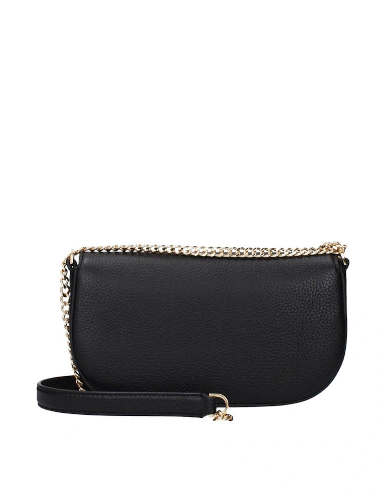Front Logo Leather Crossbody Bag Women - Black