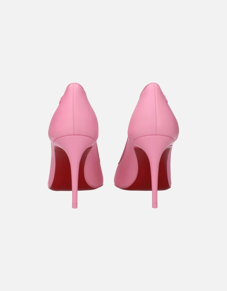 Pointy Toe High Heel Leather Pumps Women - Pink Brooches