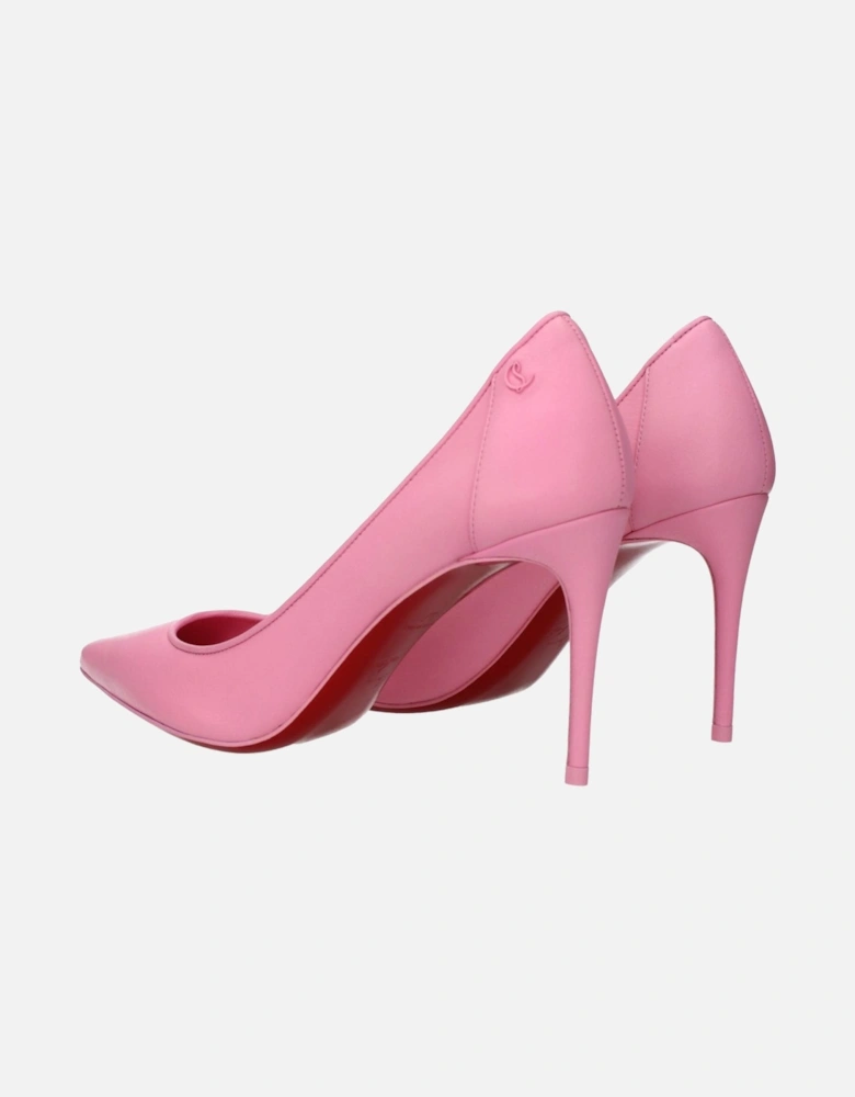 Pointy Toe High Heel Leather Pumps Women - Pink Brooches