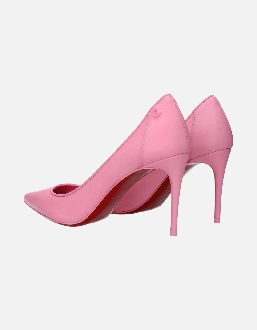Pointy Toe High Heel Leather Pumps Women - Pink Brooches